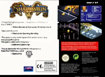 Shadowrun (Europe) (Sample) box cover back